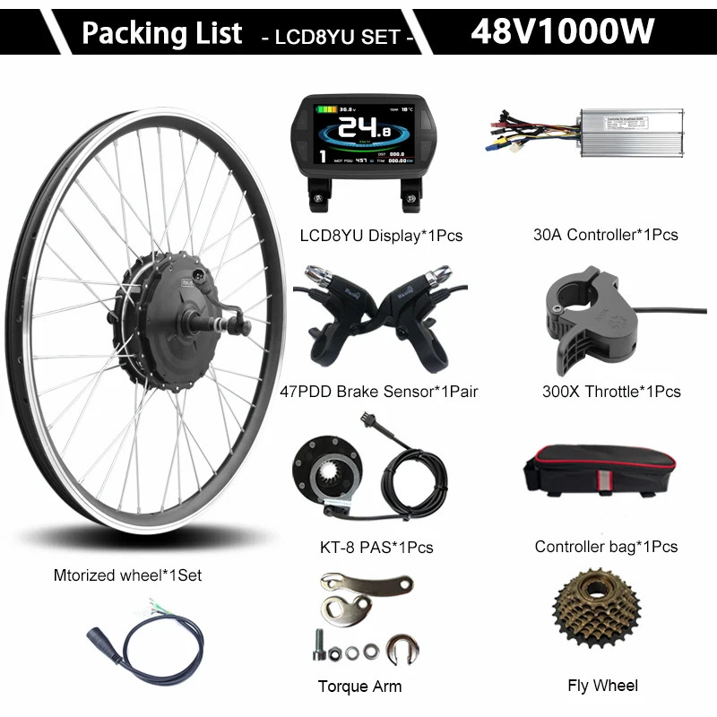 48V 1000W Mountain E-Bike Rear Rotate Wheel Hub Motor Rear Dropout 135mm