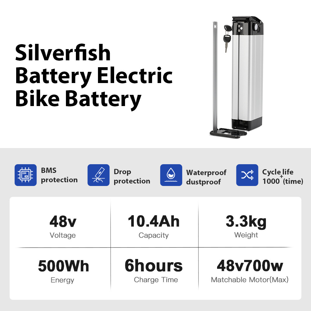 48V 36V Lithium Battery Silverfish Electric Bike Battery 48V 36V Ebike Battery
