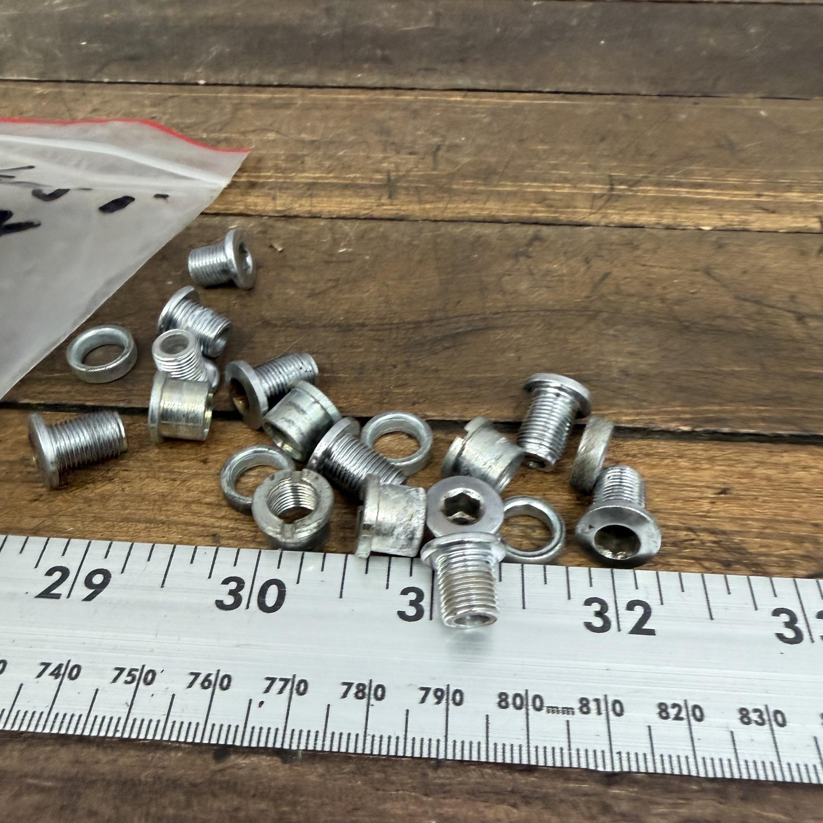 Vintage Takagi Tourney GS Triple Chainring Bolts Nuts Washers Spacers Bike Crank