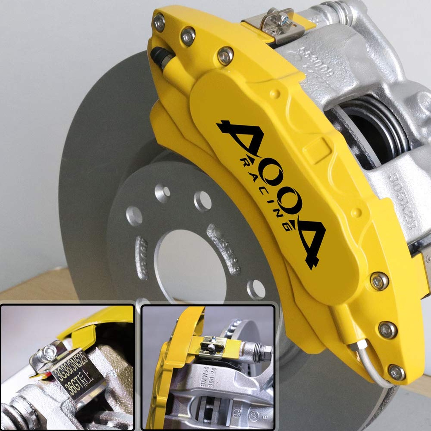 AOOA Caliper Covers Yellow Brake and Black Characters Covers Fits 2015-2023 M…