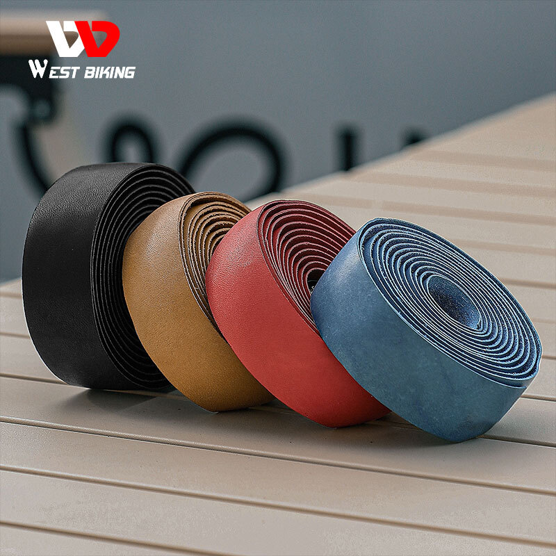 WEST BIKING Genuine Leather Bicycle Handlebar Tape Road Bike Classical Belt