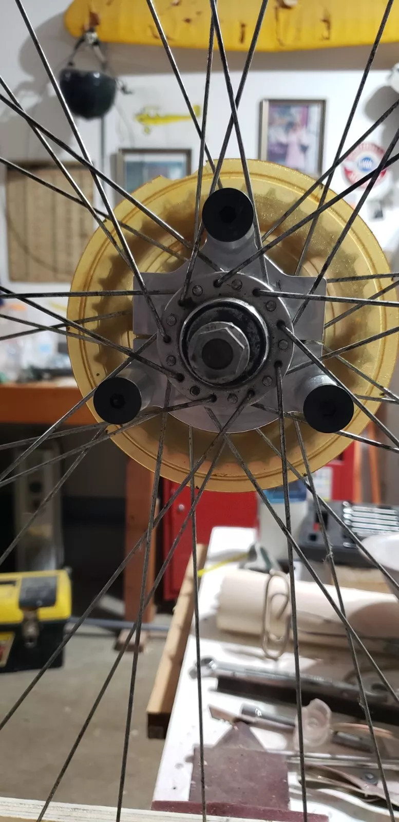 CDHPOWER Rear Hub Adapter 1″ and 32T Sprocket 3+6+9 Hole – Gas Motorized Bicycle