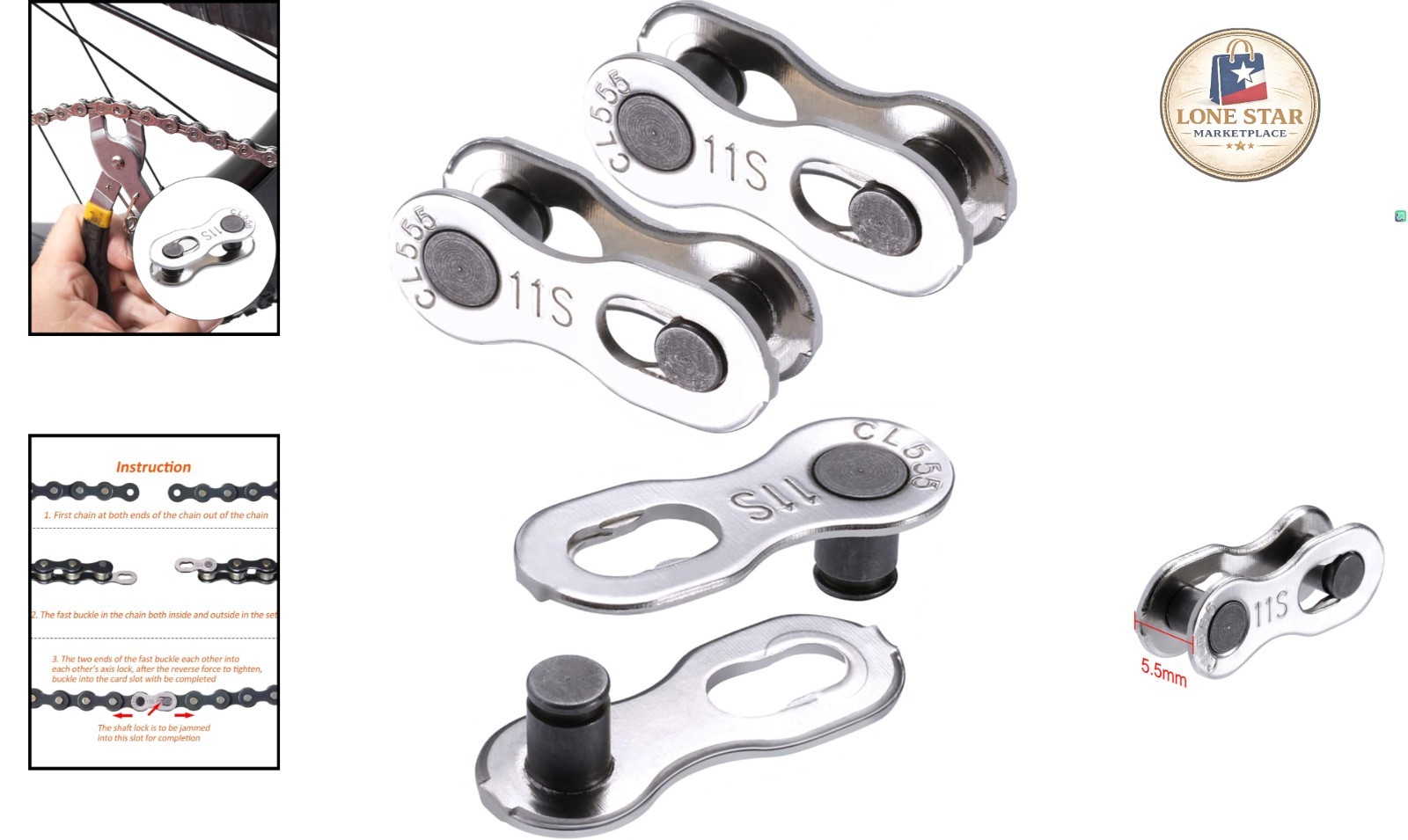 Compact 3-Pack Stainless Steel Missing Links for Easy 11 Speed Bike Maintenance