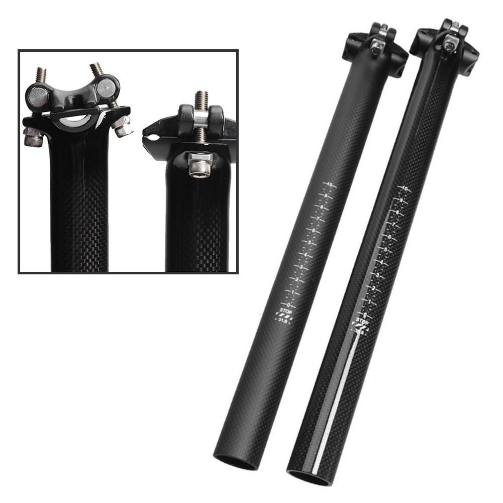 Full Carbon Bicycle Seatpost MTB Road Bike Seat Tube 27.2/30.8/31.6mm*350/400mm