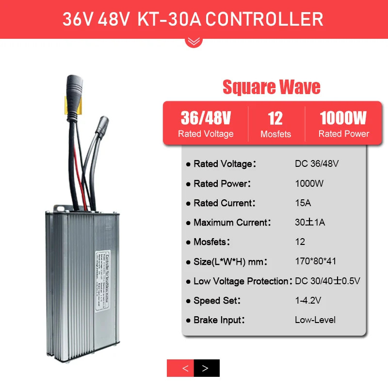 Ebike Sinewave Controller 36V 48V Waterproof Brushless 250-1000W 1T4 2pin female