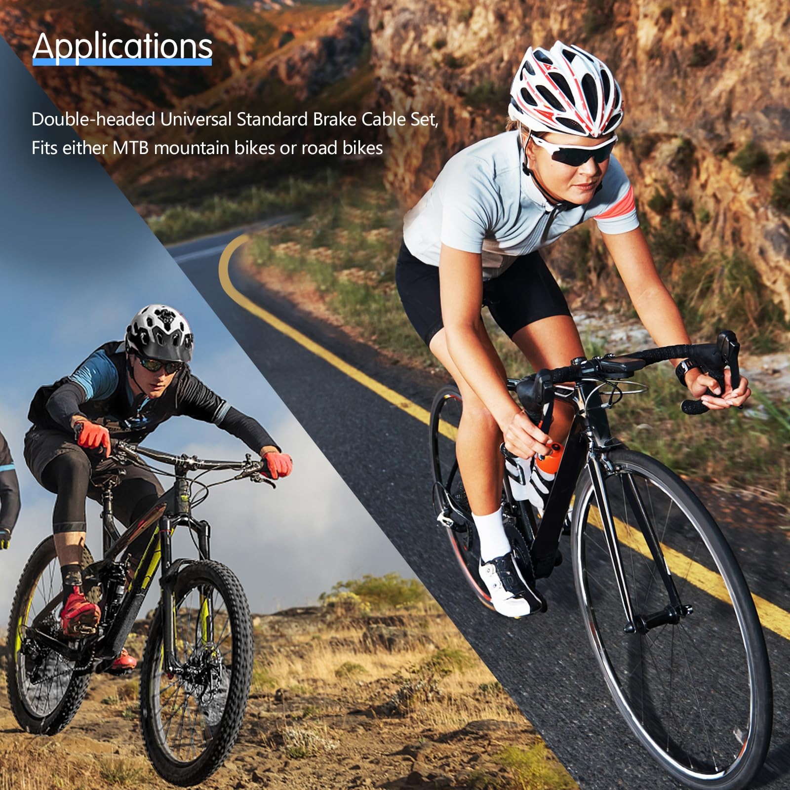 4pc Universal Bike Brake Cables 2M Stainless Steel MTB Road Cycling