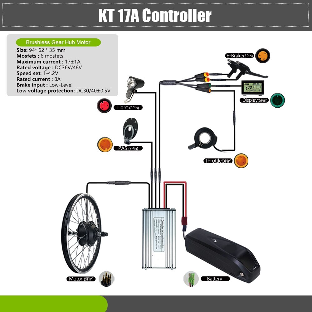 Electric Bike Motor Conversion Kit 36V 48V 350W Rear Rotate Wheel Motor Wheel