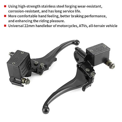 Brake Lever, Pair of 22mm / 0.9in Hydraulic Clutch Front Rear Brake Pump with