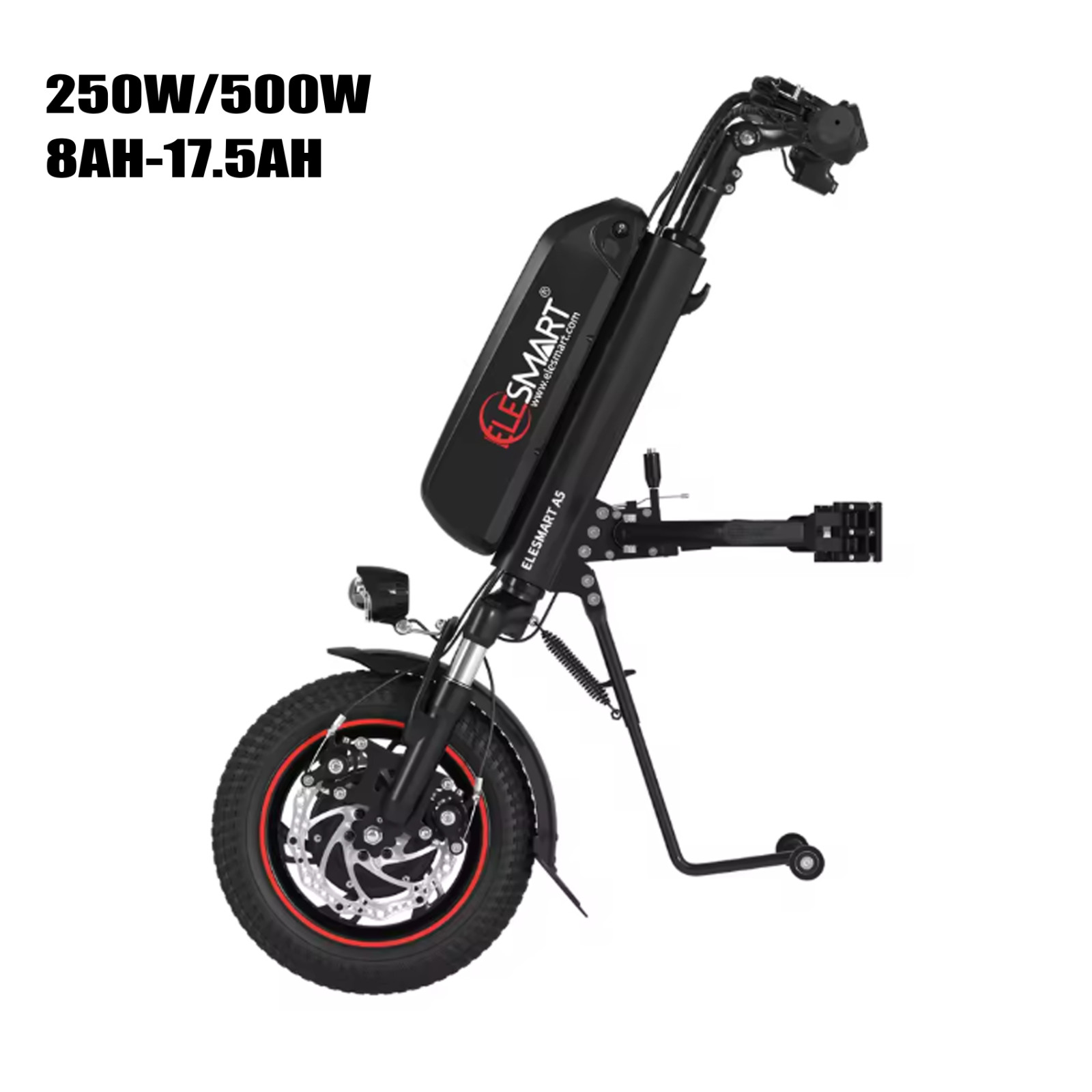 12Inch A5 Suspension Wheelchair Attachment Electric Handcycle 250W 500W 17.5AH