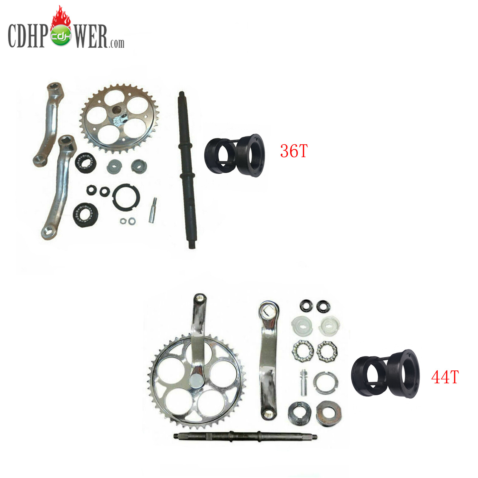 CDHPOWER Wide Pedal Crankset Assembly and BB Bottom Bracket Conversion Kit Combo