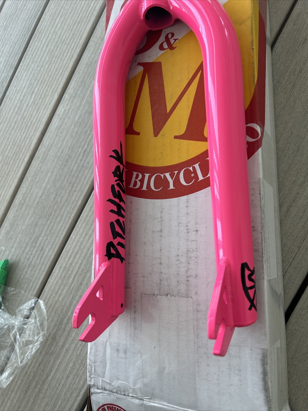 S&M BMX BIKE WIDEMOUTH BICYCLE 3/8″ FORK HOT PINK MADE IN USA