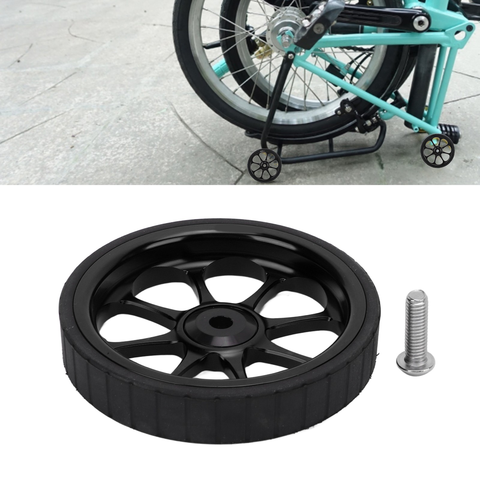 Aluminum Folding Bike Easy Wheel 82mm For Brompton/3sixty (Black)