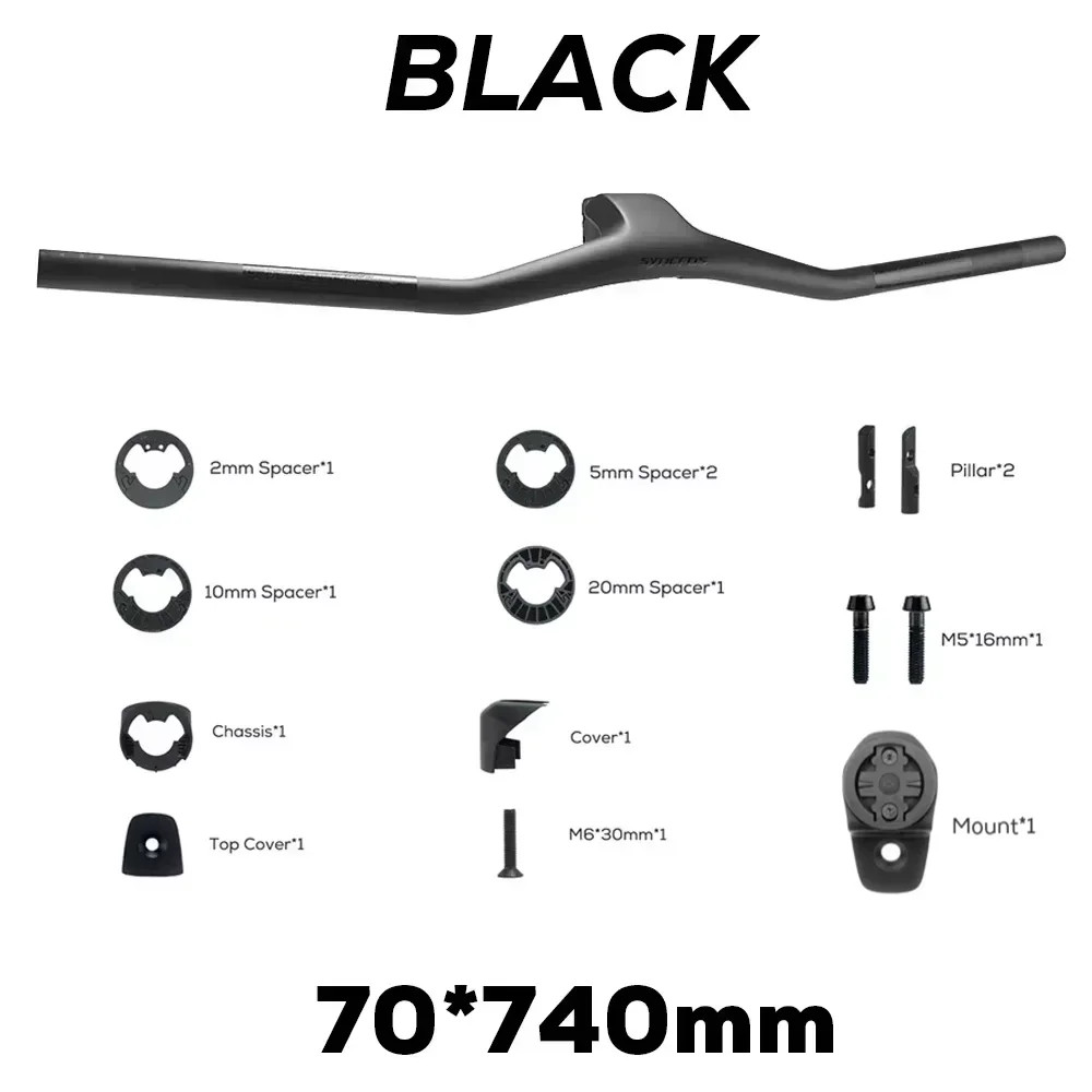 -40 Degrees 740MM Full Carbon Fibre MTB Bicycle Integrated Cockpit Handlebar
