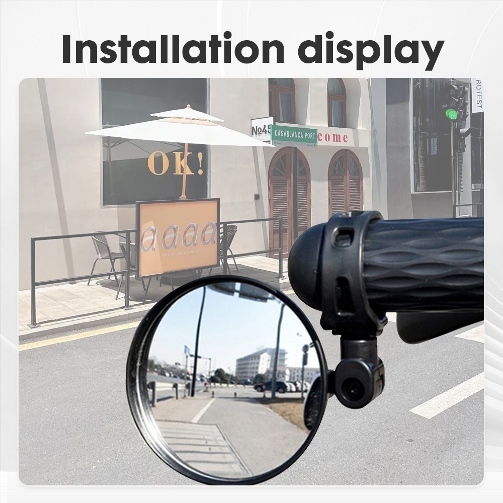 Ebike Bike Handlebar Mirror – Rotatable And Adjustable Wide Angle Rear Rearview