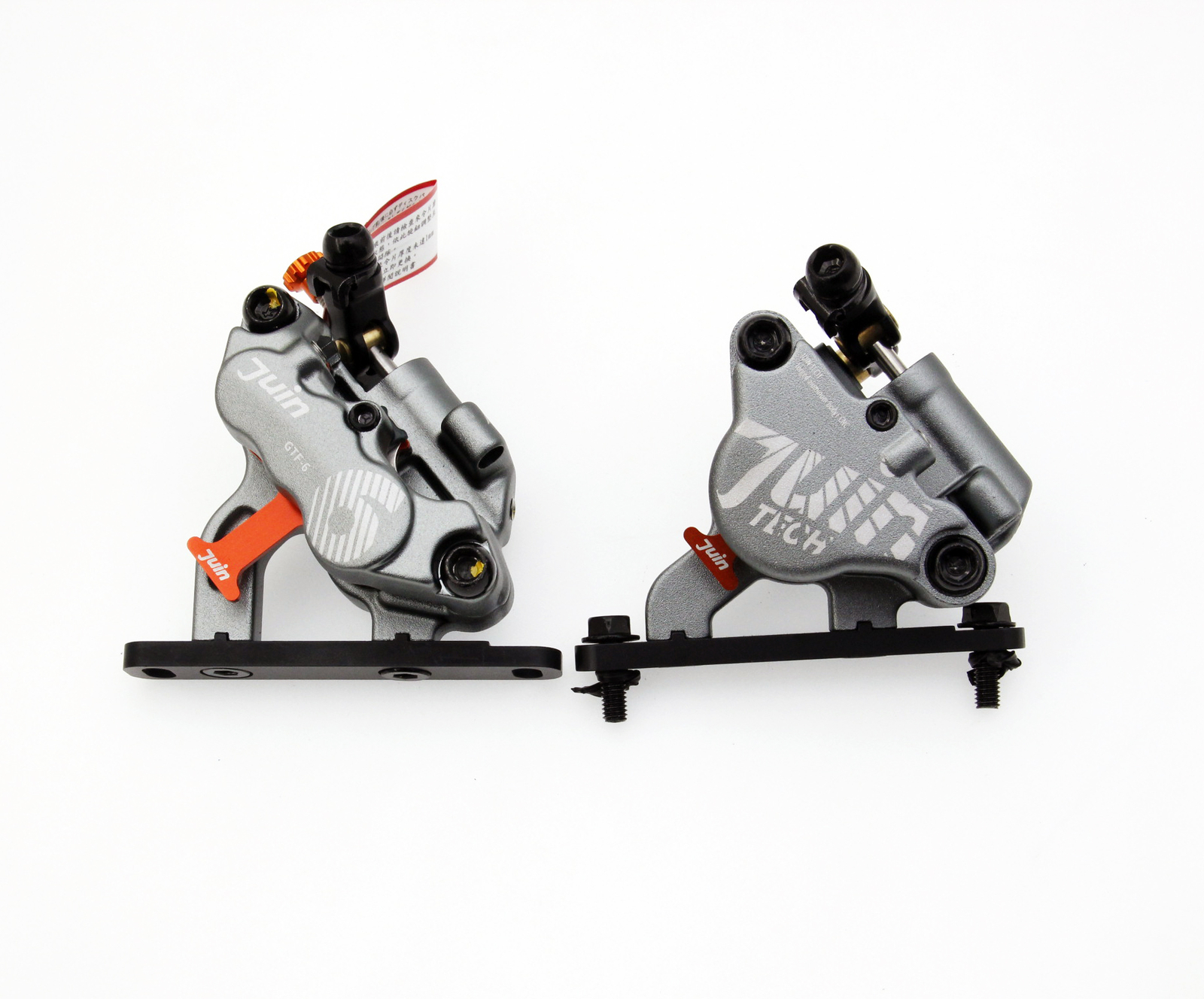 Juin Tech GTF6 Cyclocross Riding 6-Piston Hydraulic Brake Caliper Set Gray Bike