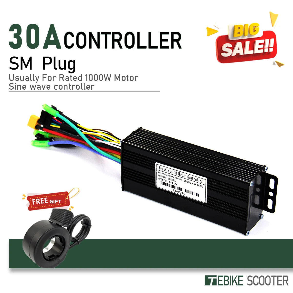 E-bicycle Sine Wave 3 Mode Controller 17A 26A 30A 40A 4V/36V/48V/52V Controller