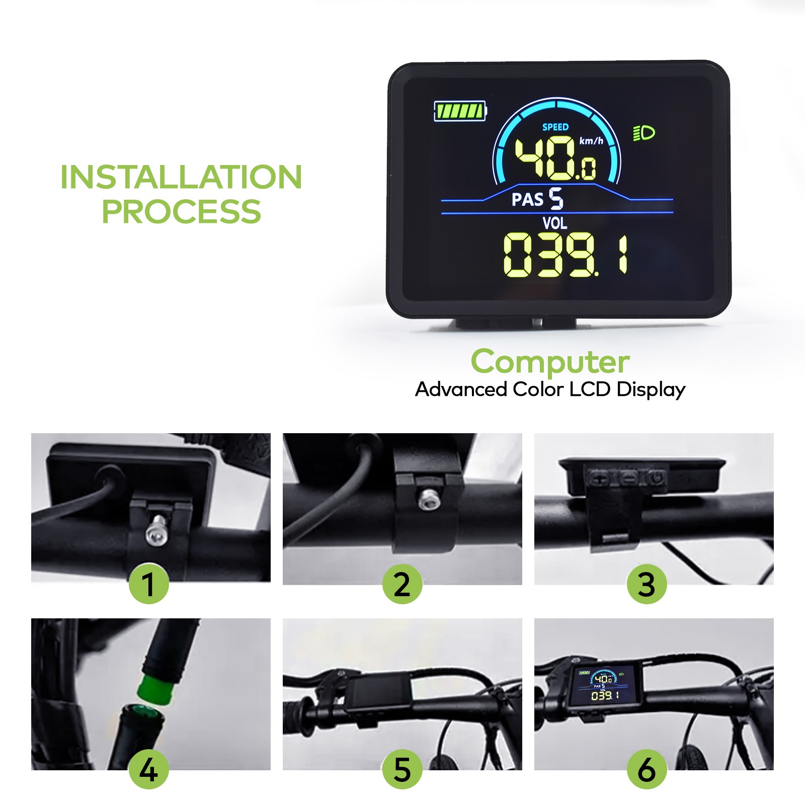 UART 2 Cycling Computer Waterproof P5C LCD Speed Odometer Cycling Accessories