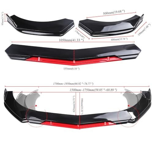 Gloss Black Bumper Lip Spoiler Splitter Fits 1997-2002 2010-2021 Chevy