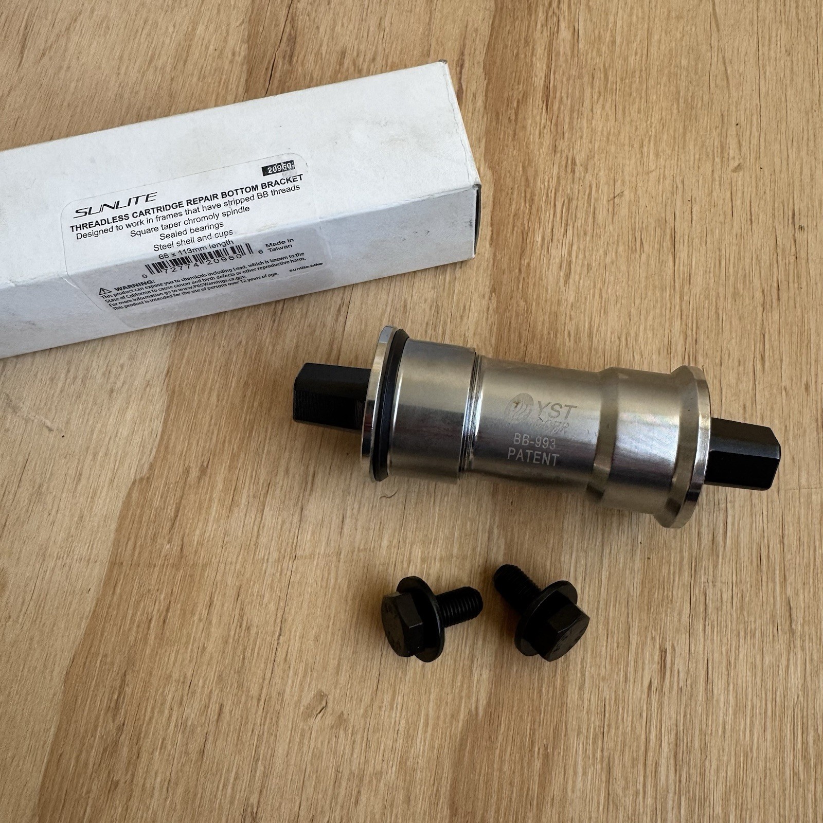 Sunlite BB-993 BOTTOM BRACKET Threadless Square 68 x 113 Cartridge Repair