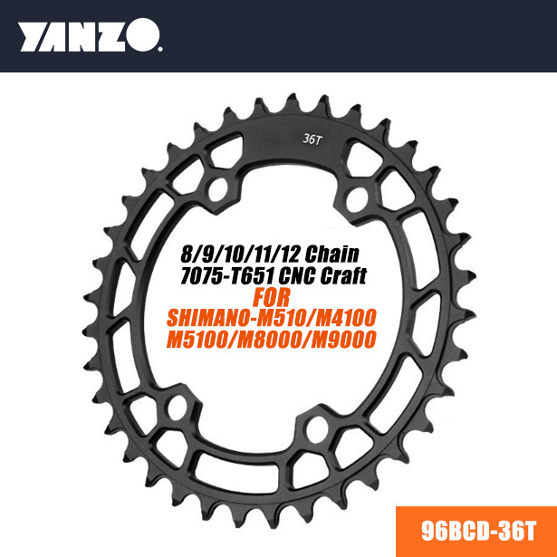 MTB 96BCD Chainring 32T/34T/36T For Shimano FC-M4100/MT510/M5100/M8000/M9000 CNC