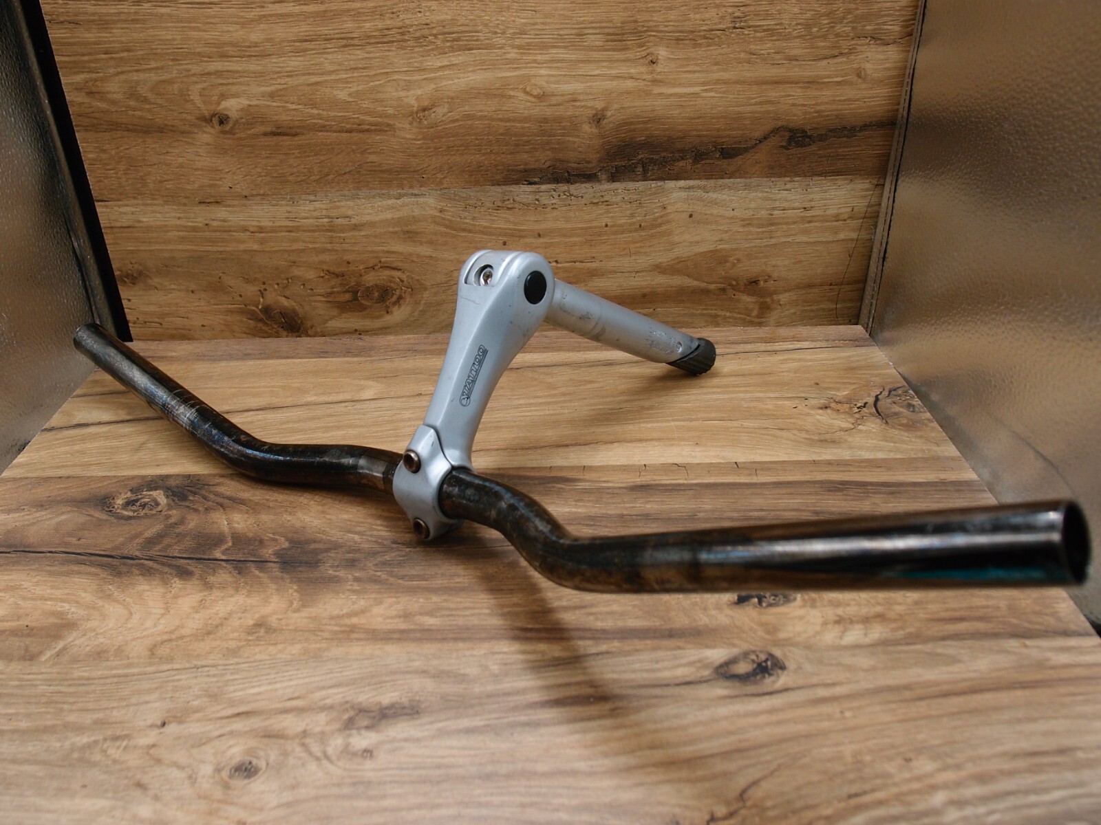1998 steel riser handlebar Schauff + adjustable quill stem Tattoo Kalloy 25.4 mm