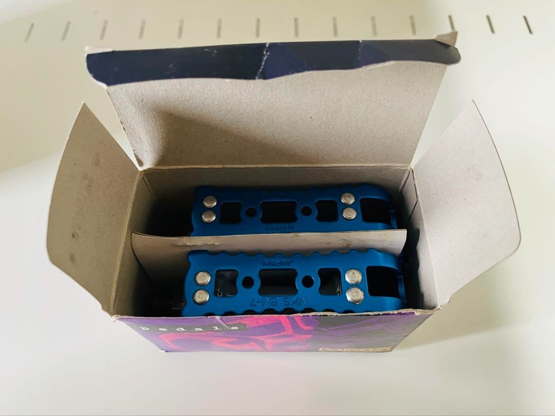 VTG MKS BM-7 Pedals Blue 1/2″ Made in Japan Old School BMX NOS