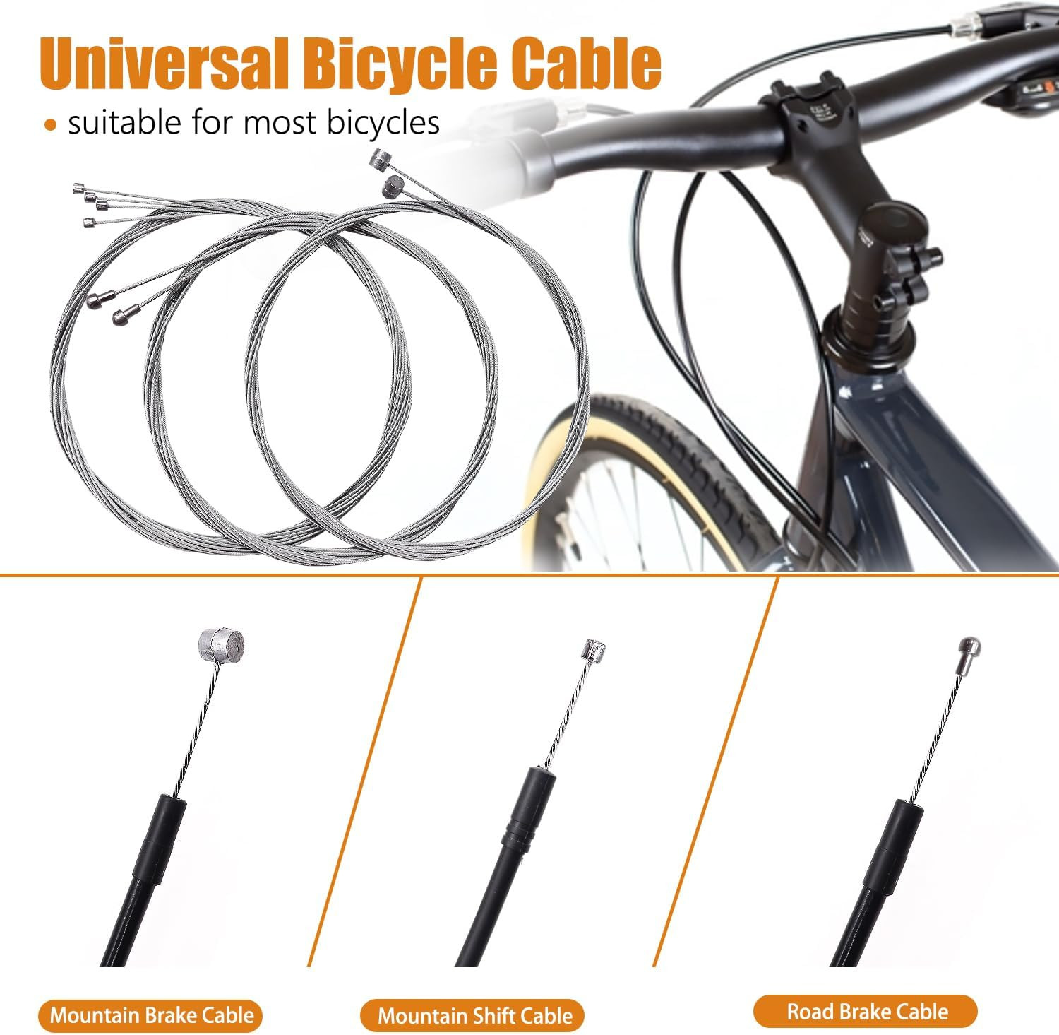 Mannk Universal Bicycle Cable Kit – Shift & Brake Cable Housing with End Caps &