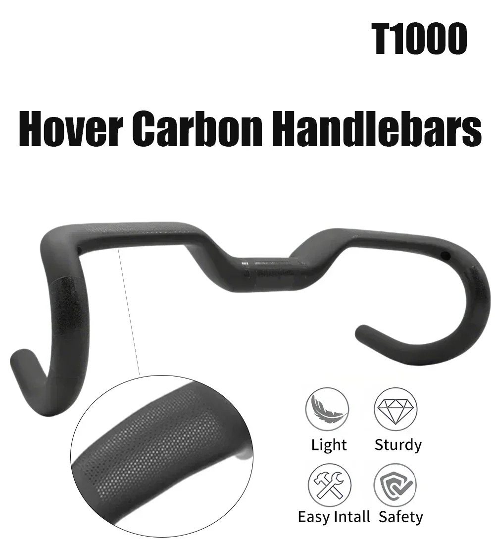 Full Carbon Gravel Bike Integrated Handlebar 30mm Rise 400mm 420mm 440mm Width