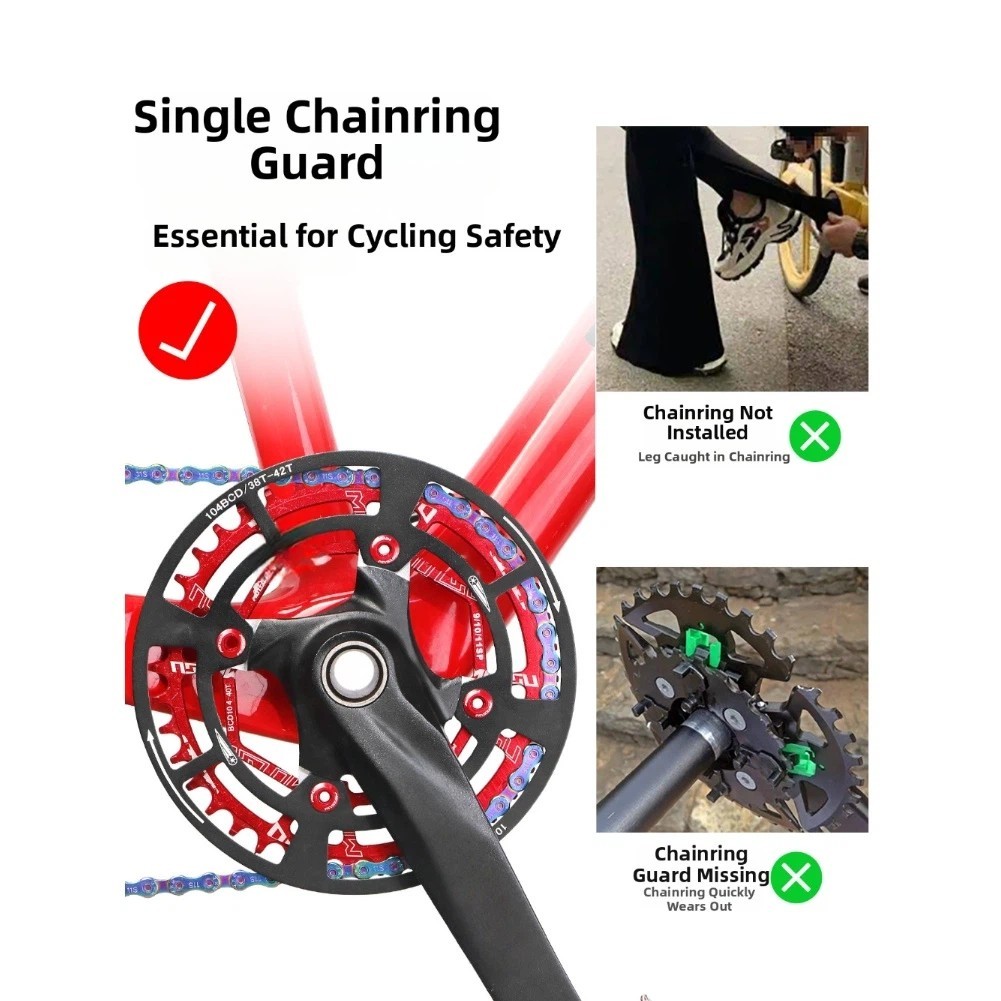 Lightweight Aluminum Chainring Protector 104BCD for Mountain Bike 158mm Size