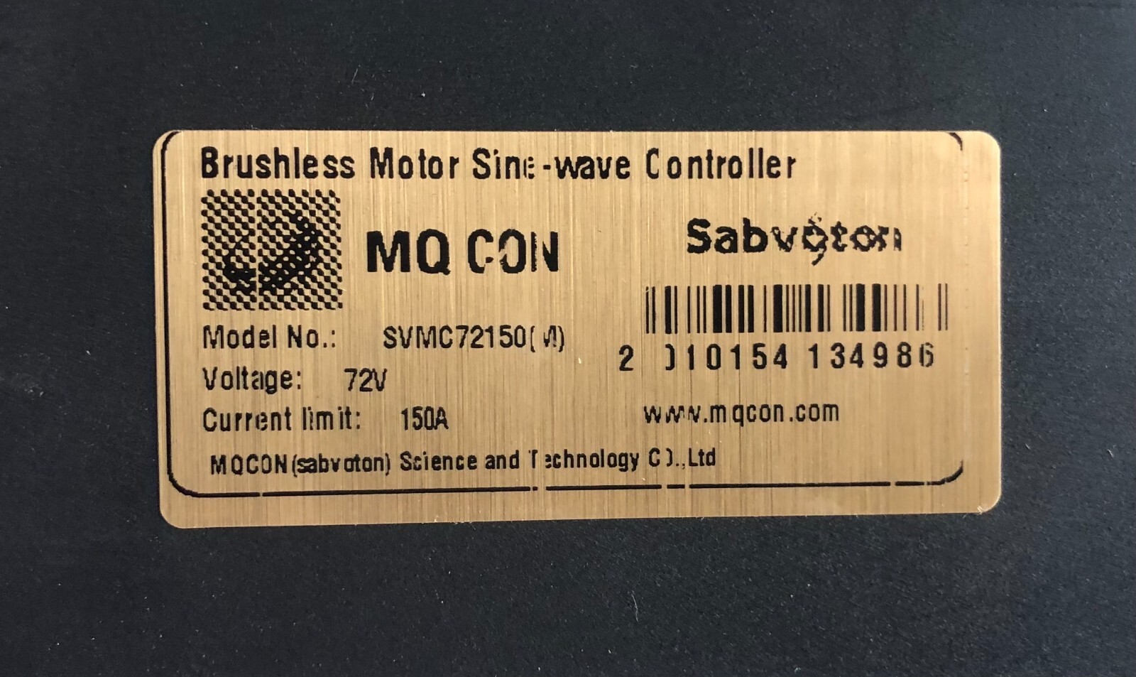 QS 150 3.5T 8kW 18/19/21*1.85in motor wheel+Sabvoton 150A waterproof controller.