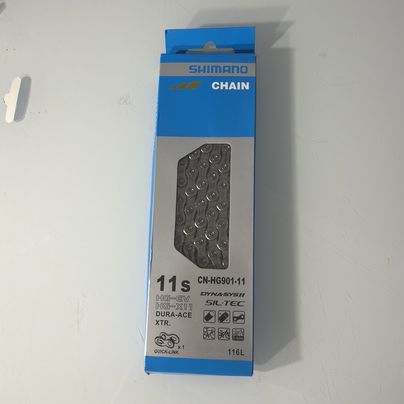 SHIMANO e-Bike rated 11-Speed Chain CN-HG601-11 116L, 105, HG-EV, HG-X11, New