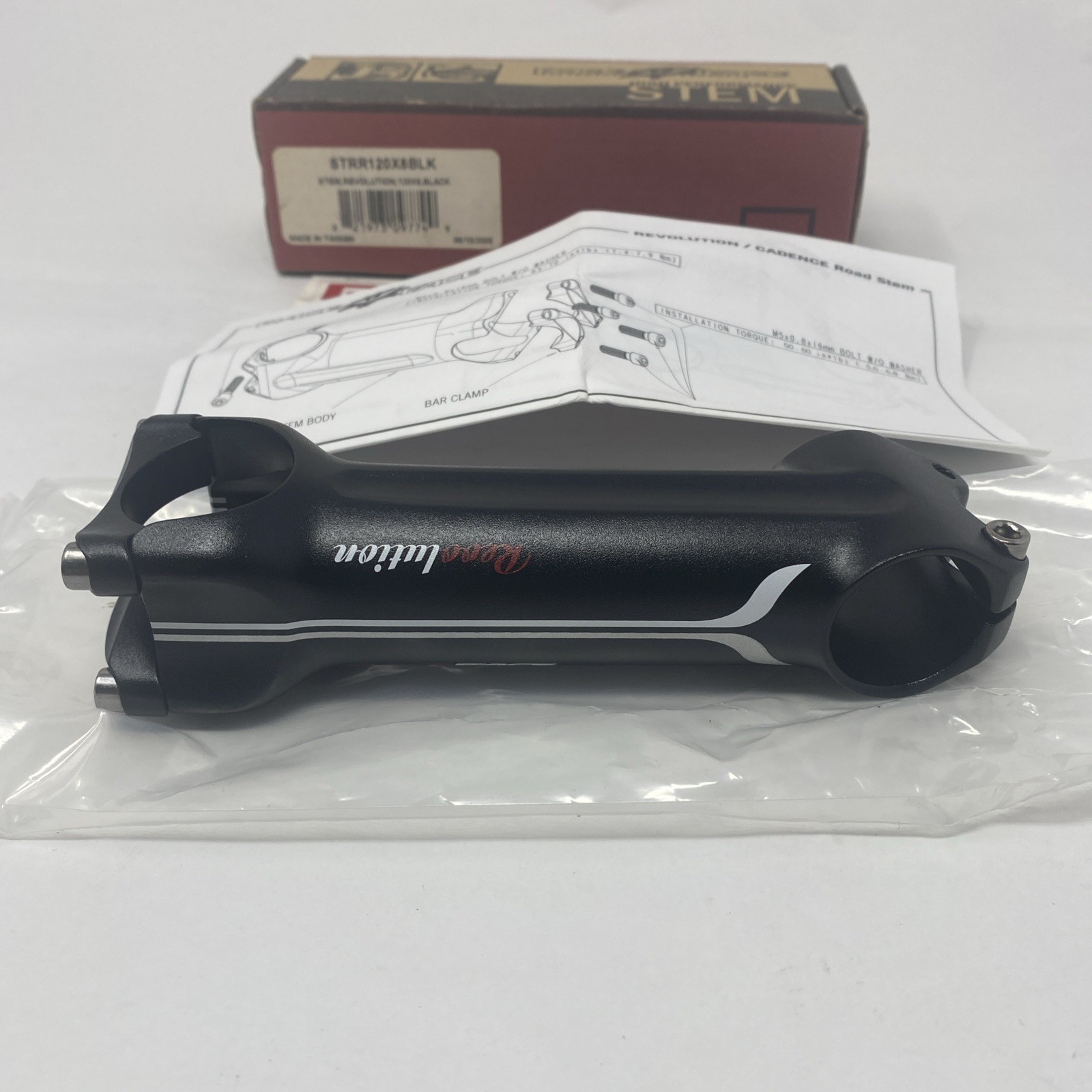 RaceFace Revolution Stem – 120mm 15.07 120×8 Black Open Box New w/ Box Manual