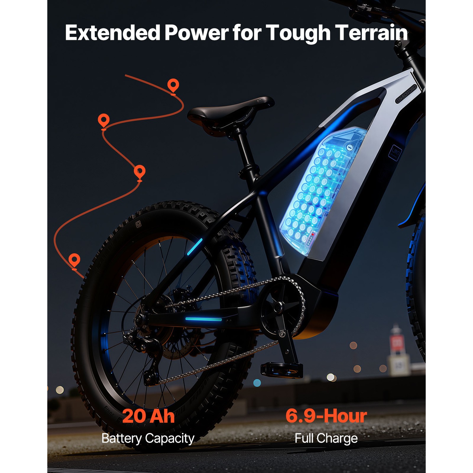 Uimoso 52V 20Ah Electric Bike Lithium Battery for 1500W Motor with BMS