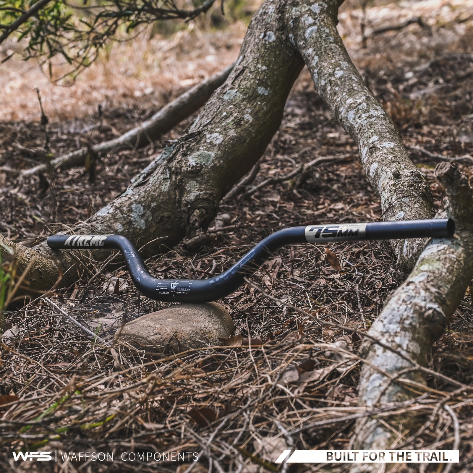 WFS Xtreme 31.8 x 800mm Handlebar 75mm Rise, Black x Silver