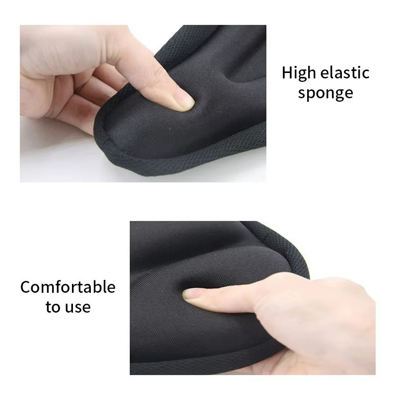 Black Thickened Bicycle Seat Cover Soft Breathable Mountain Bike Saddle Cushion