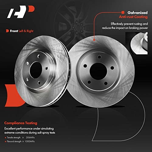 11.57 in (294mm) Disc Brake Rotors + Ceramic Pads Kit Compatible Front Vented