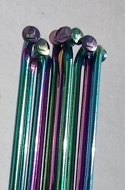 14g J-bend Custom Stainless spoke Pillar P14 RAINBOW – OILSLICK