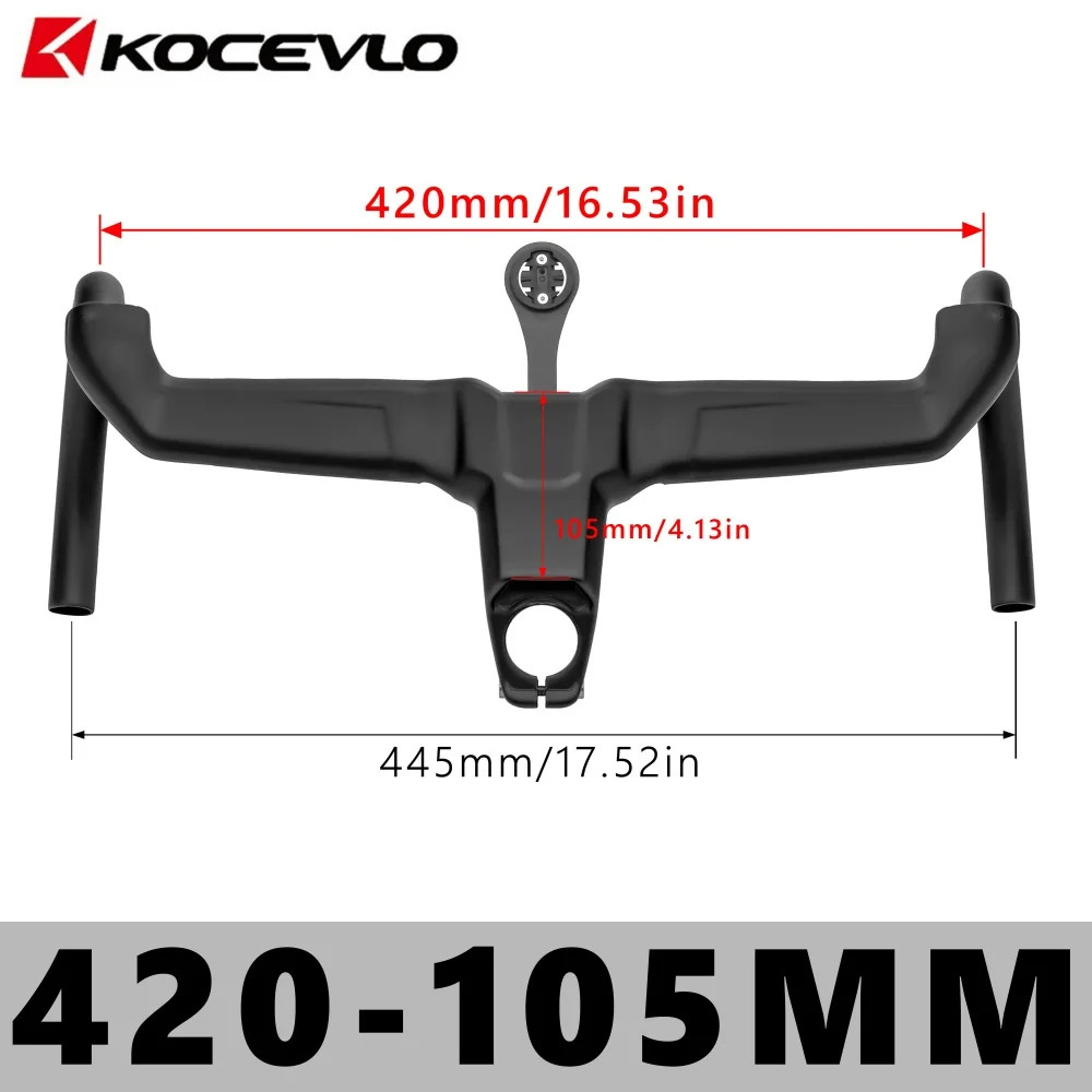 Road Bike Carbon Integrated Handlebar 28.6/31.8mm with Spacers Internal Cables