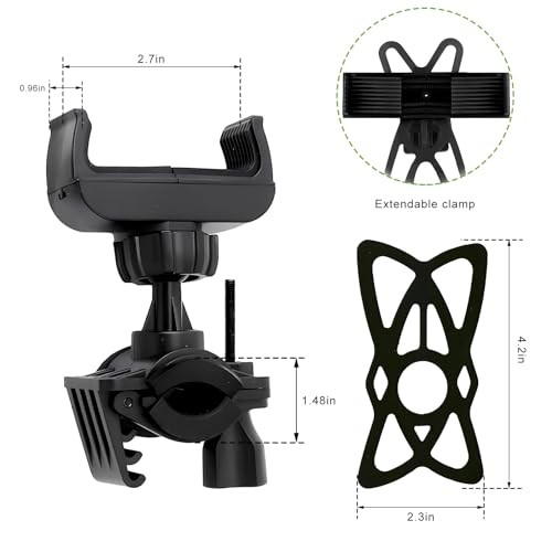 Bike Phone Mount Holder, 360° Rotatable Motorcycle Cellphone Holder for 2 PCS