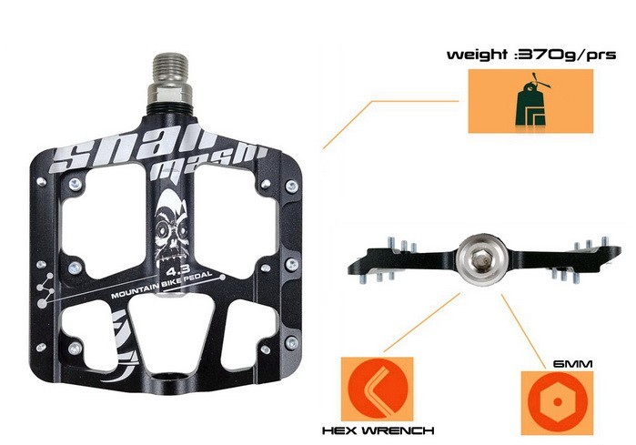 Road MTB Folding Bike Bicycle Pedal CNC Aluminum 3 Bearings 9/16″ Flat Pedals