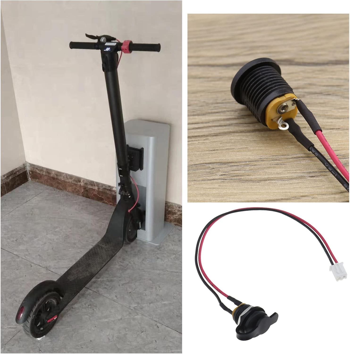 2Pcs Electric Bike Charging Port Replacement E-Bike Scooter Charging Dc Port Com