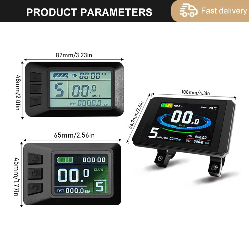 Electric Bicycle Display KT LCD3 LCD4 LCD5 LCD8H LCD9R 24V 36V 48V 72V Display