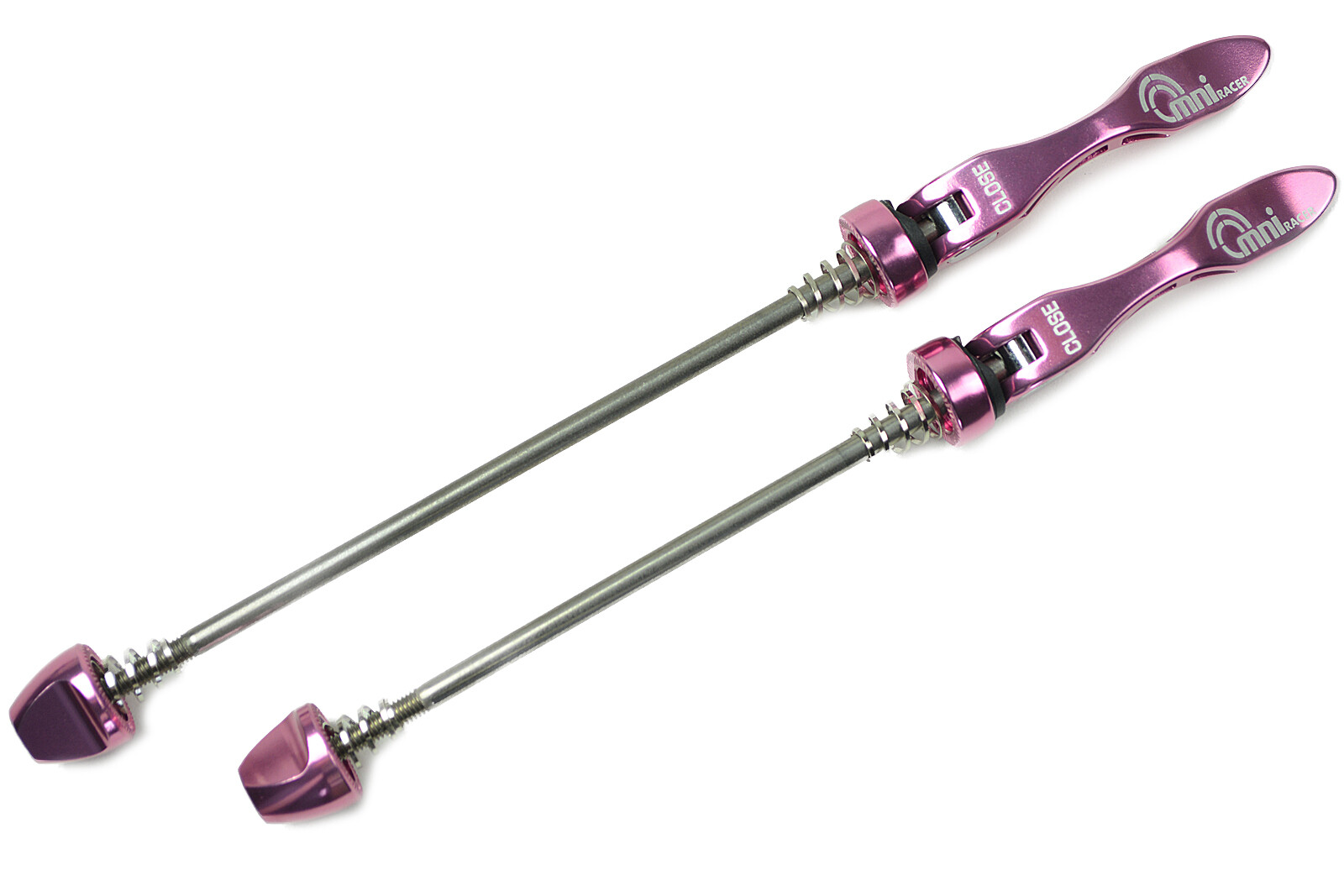 OMNI Racer Quick Release Road Mountain Bicycle Wheel Skewers Stainless: PINK