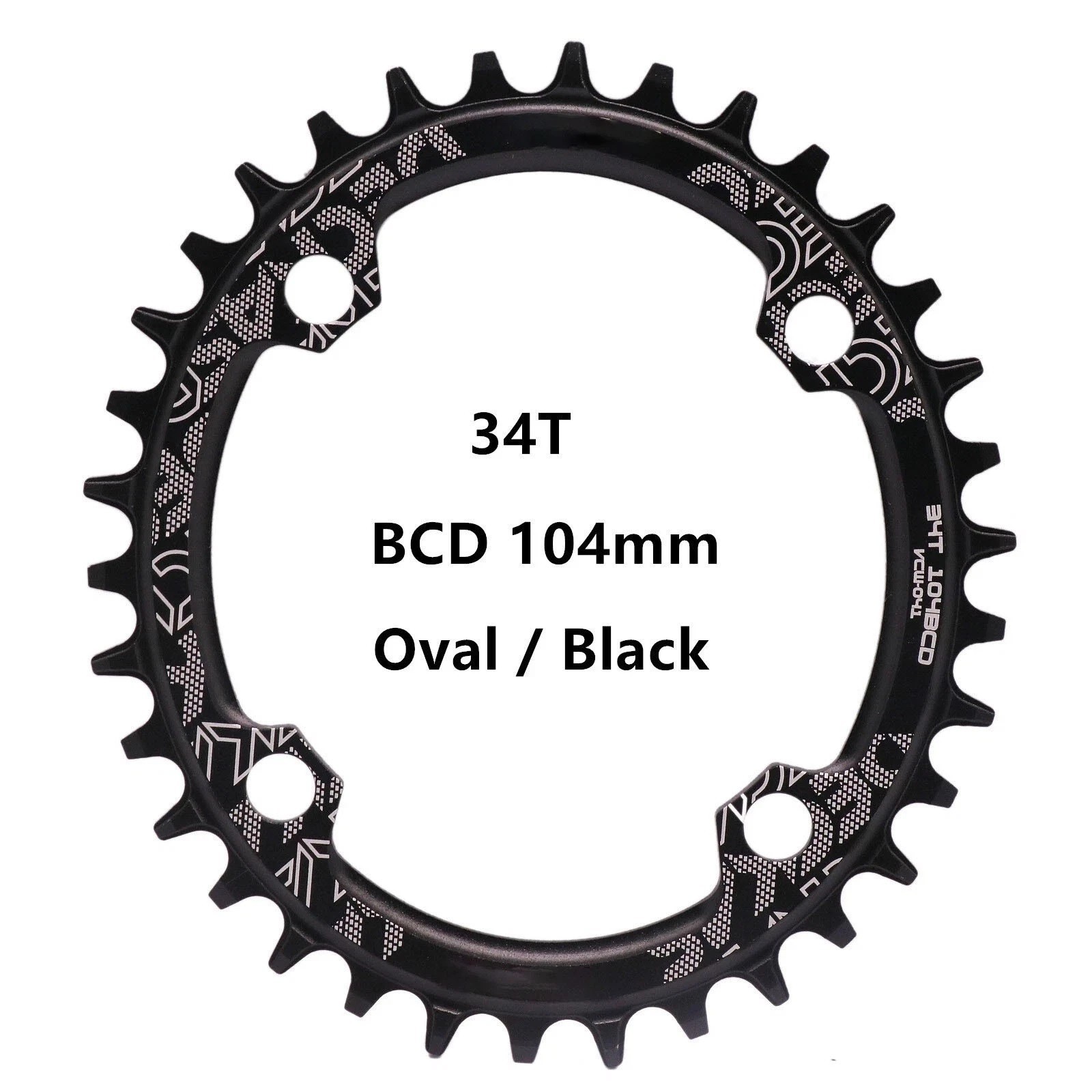 34T 104BCD Narrow Wide MTB Bike Chain Ring Compatible with Deckas,Oval
