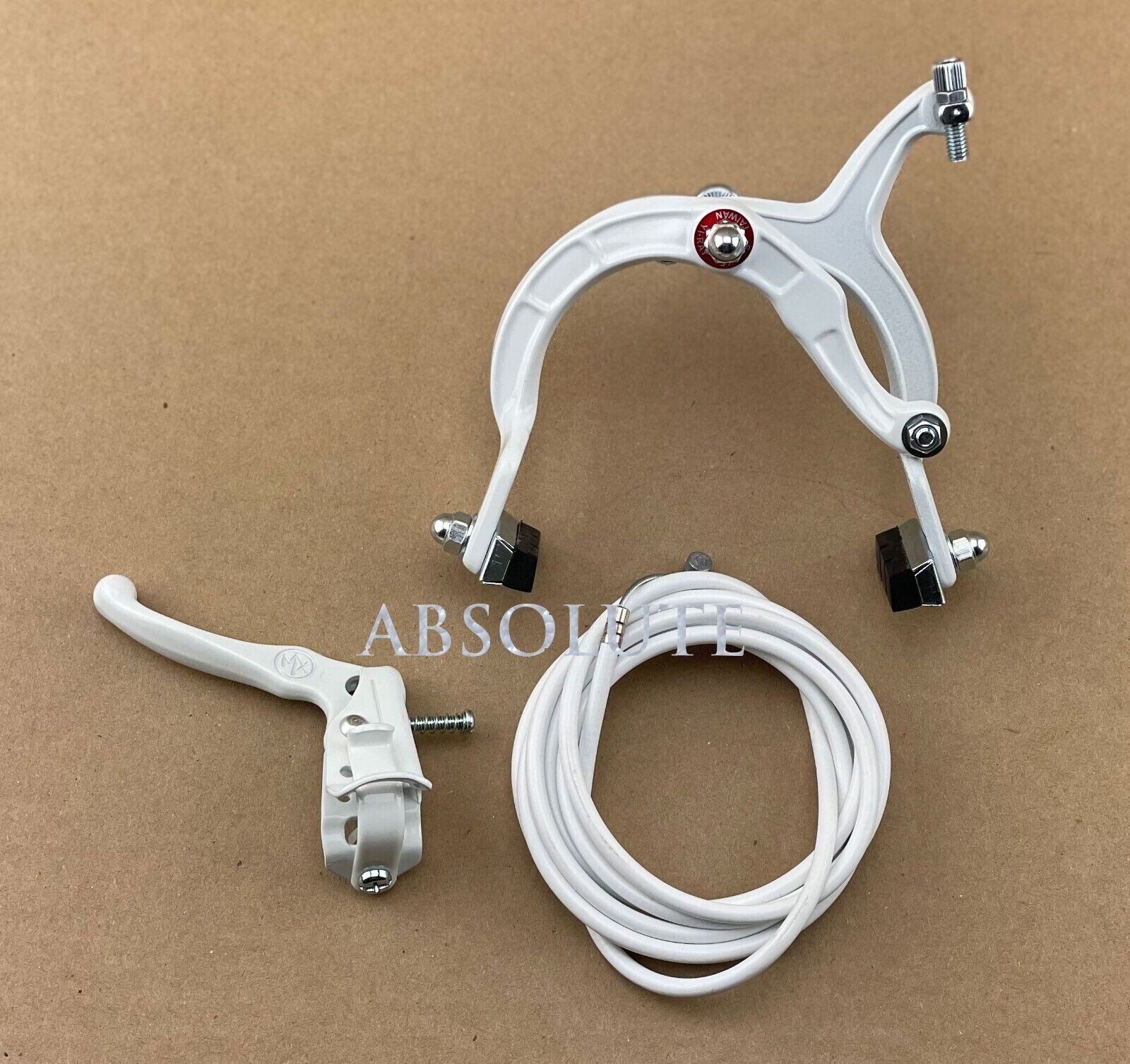 OLD SCHOOL ALTALINE BMX BIKE MX FRONT BRAKE LEVER CABLE CALIPER BICYCLE WHITE.