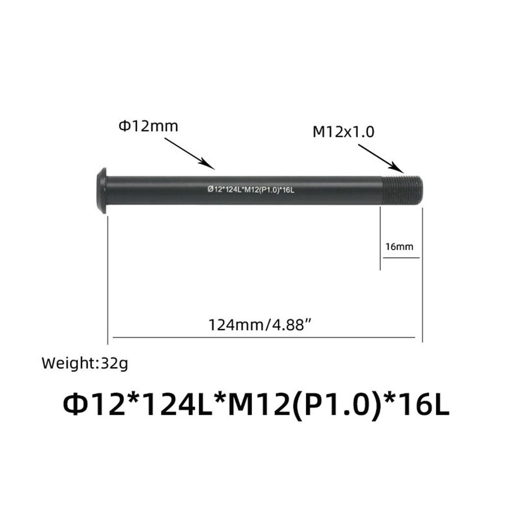 Bike Bicycle Cycling Replacement Front/Rear Thru Axle 12mm 124L/168L/174L P1.0