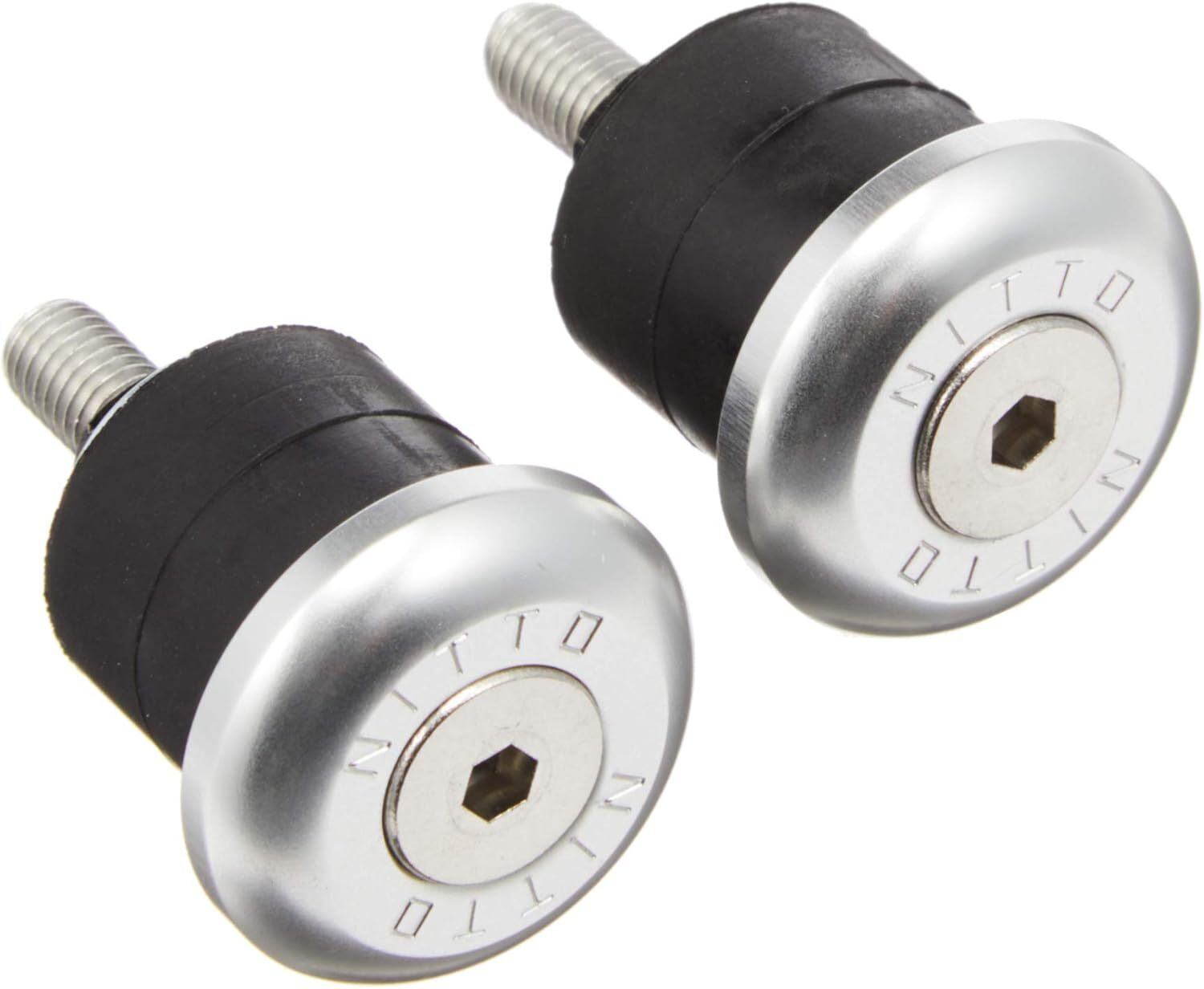 Nitto EC-02 Silver Bar End Cap for 22.2 mm Flat Bar (15-19 mm Insert) New Japan