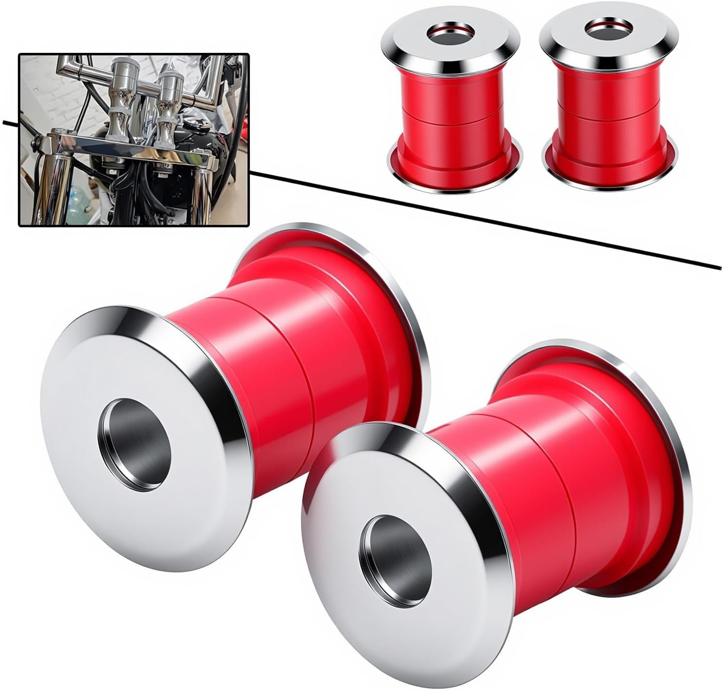 Polyurethane Handlebar Riser Bushings Kit Compatible with Harley Big Twin 1973-2