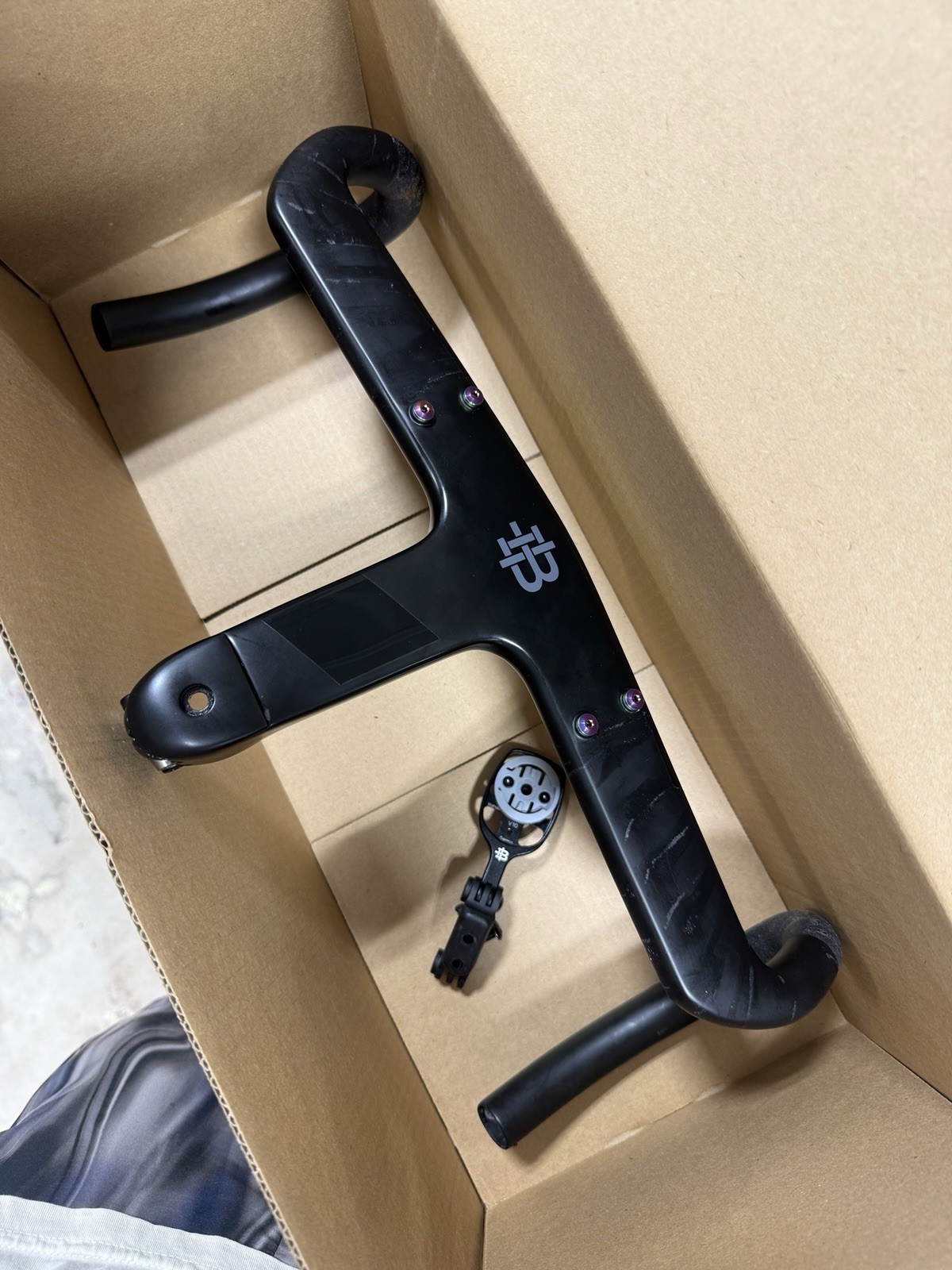 Black Inc Integrated Carbon Handlebars 40cmx120mm