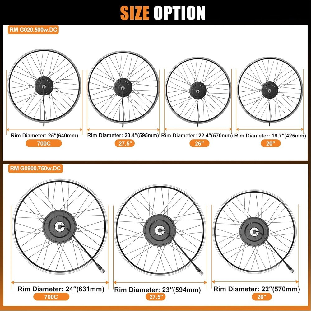 BAFANG 48V 500W/750W Rear Hub Motor Kit 26″27.5″700C Wheel EBike Conversion kits